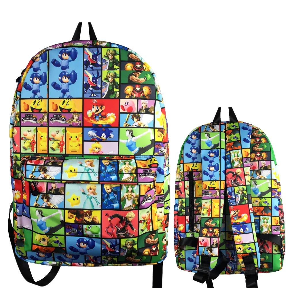 Мультяшный супер разбиваемый рюкзак Bros для студентов Mochila, школьные сумки для подростков, большие дорожные сумки для ноутбука