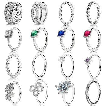 

2019 Fashion 100% 925 Sterling Silver Charming Small Cut Women's Jewelry Charming Eye-catching Princess Ring Luminous Leaf Ring