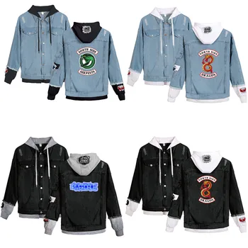 

Riverdale Denim hooded jacket Cosplay Costume Men women fashion men women Riverdale loose jacket denim cartoon jacket