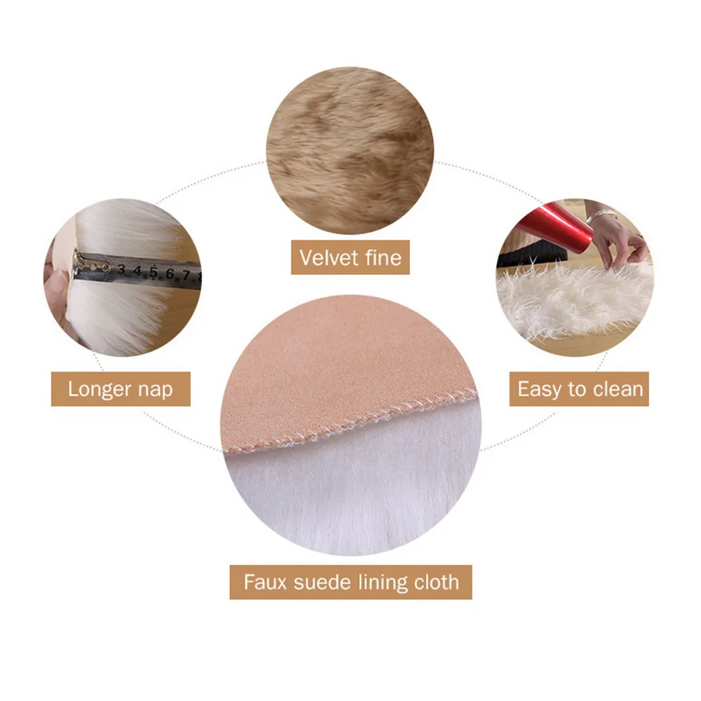 Искусственный мех, овчина, мохнатый ковер, чехол для стула, подушка для сиденья, пушистые мягкие коврики для гостиной, спальни, коврик для спальни