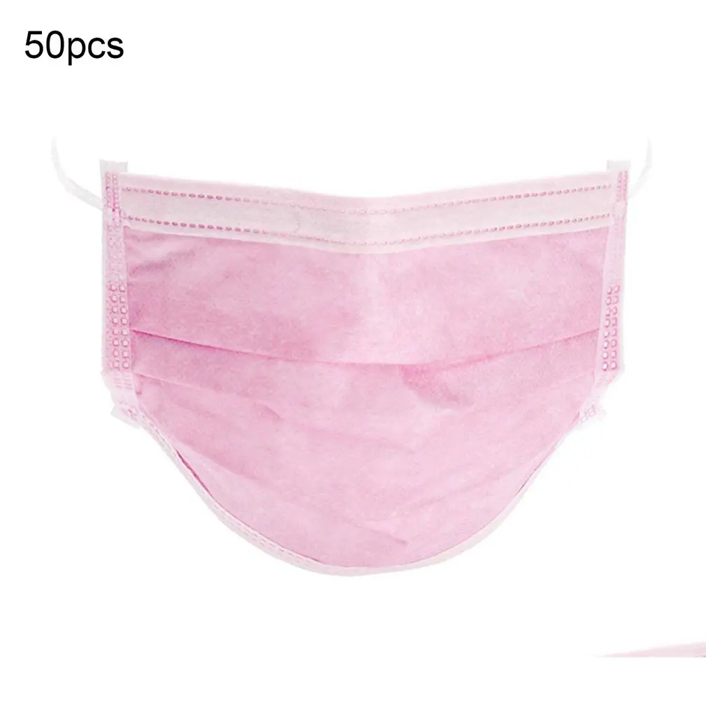 

Anti-Dust Disposable Masks Three-layer non-woven fabric Dust-proof haze-proof breathable Earloop Face Mouth Masks 50pcs