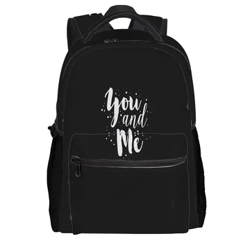

Text You And Me Backpack College Students Wear Resistance Laptop Backpack Book Bag Casual Sports Bags School Bag