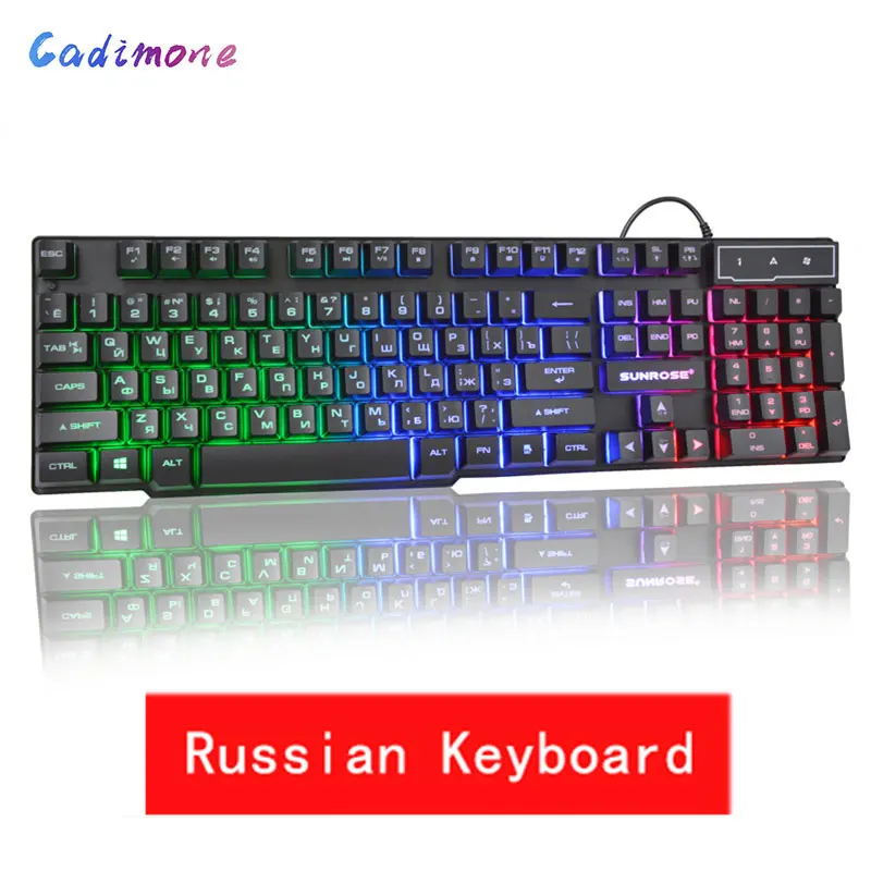 Русская клавиатура компьютерная игровая механическое ощущение радуги