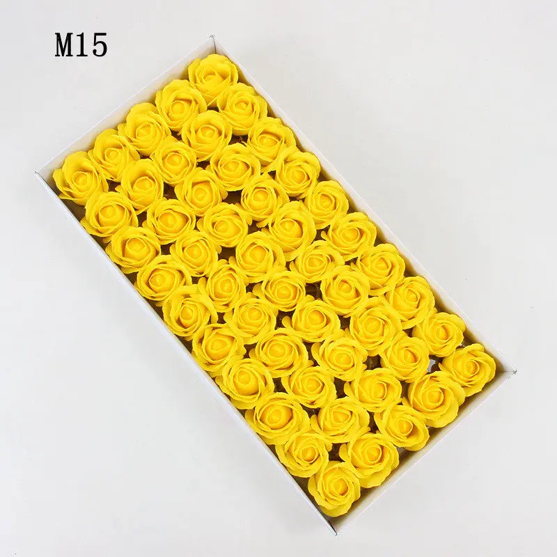 25-50 шт./компл. 3 Размер s/m/l мыло розы Искусственные цветы Высокое качество; для свадьбы украшение дома аксессуары для ванной комнаты Роза Цветок голова - Цвет: M15