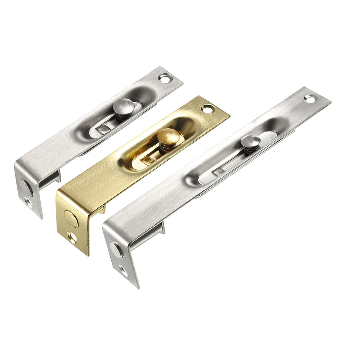 

uxcell Uxcell 1-4Pcs Flush Bolt 4/6-inch Stainless Steel Security Door Guard Lever Action Latch Slide Lock Silver