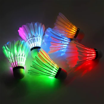

6pcs LED Lighting Badminton Dark Night Colorful LED Lighting Sport Badminton Ball Light Spot Shuttle cock Shuttlecocks Birdies