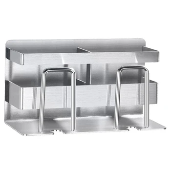

Stainless Steel Toothbrush Holder Toothpaste Stand Rack Bathroom Organizer
