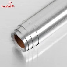 Fridge Self-adhesive Wallpaper Vinyl PVC Metal Style Countertop Oil-proof Contact Paper Kitchen Cabinet Renovation Wall Stickers