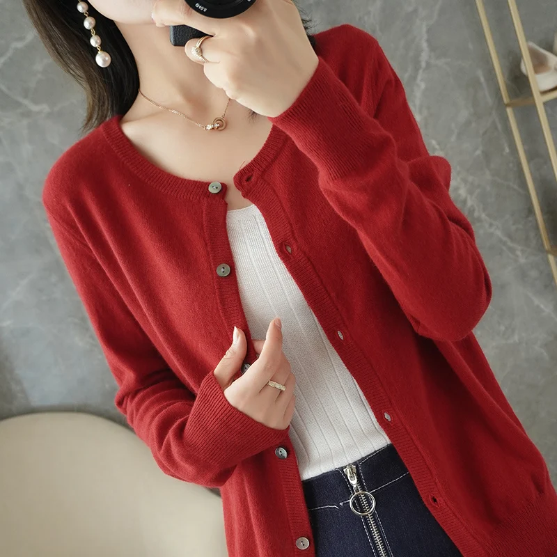 Women Jackets 100% Cashmere and Wool Knitted