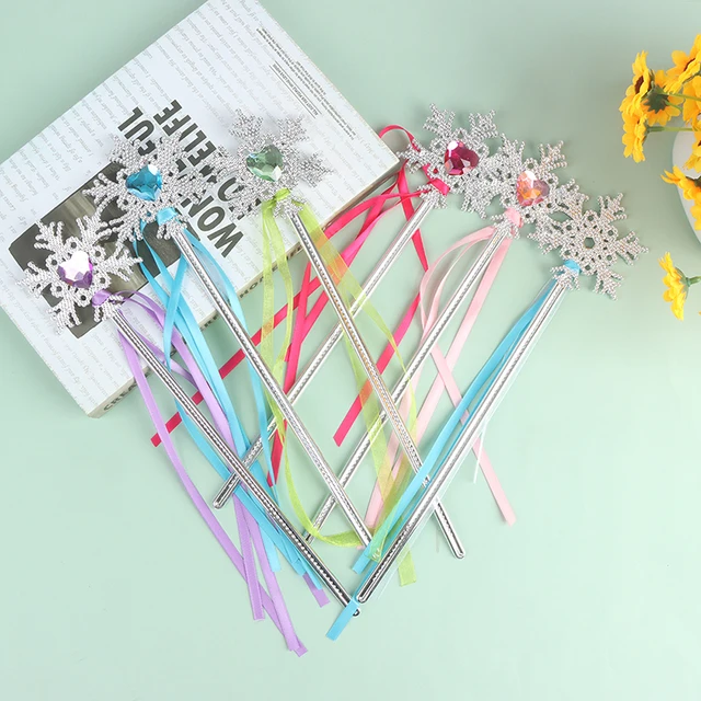 Princess Cosplay Props Hot Cute Dreamlike Five Pointed Snowflake Star Fairy Wand Kids Magic Stick Girl Birthday Gift 6