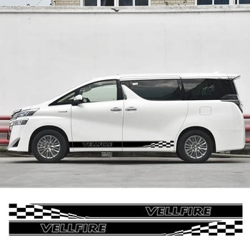 

2PCS Car Side Decals Stickers For Toyota Alphard Vellfire TRD MVP Model Letters Stripes Racing Sport DIY Car Tuning Accessories