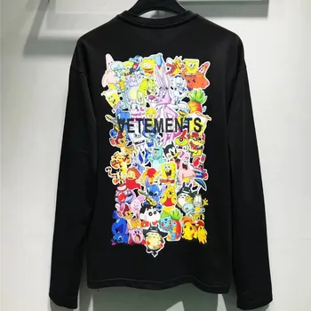

Vetements T-shirt Men Women Cartoon T-shirts Streetwear Vetements Tee Tops long sleeve t shirt mens