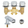Bathtub Faucet Split 2 Way Divide Waterfall Triple Handle Brass Switch Control Valve Bathroom Cabinet Shower Room Mixer 3