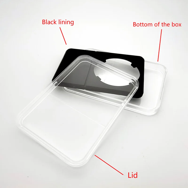 2021 New! Black color 32mm 40mm Grade coin Slab Graded storage box case PP Inner pad DISPLY  panda SLAB 1pcs a lot 2