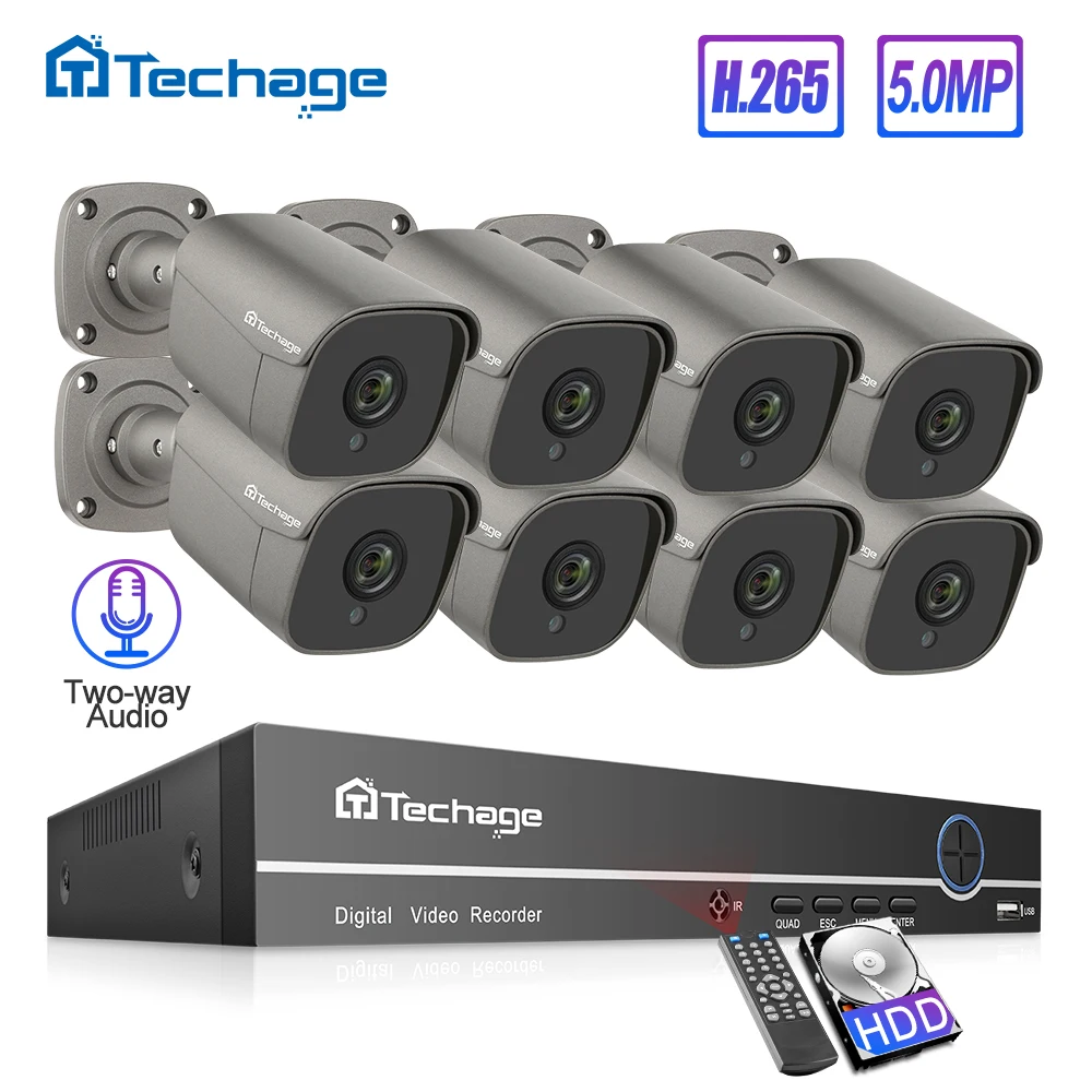  H.265 8CH 5MP HD POE NVR Kit CCTV System Two Way Audio Sound AI IP Camera IR Outdoor P2P Video Secu - 4.00001E+12