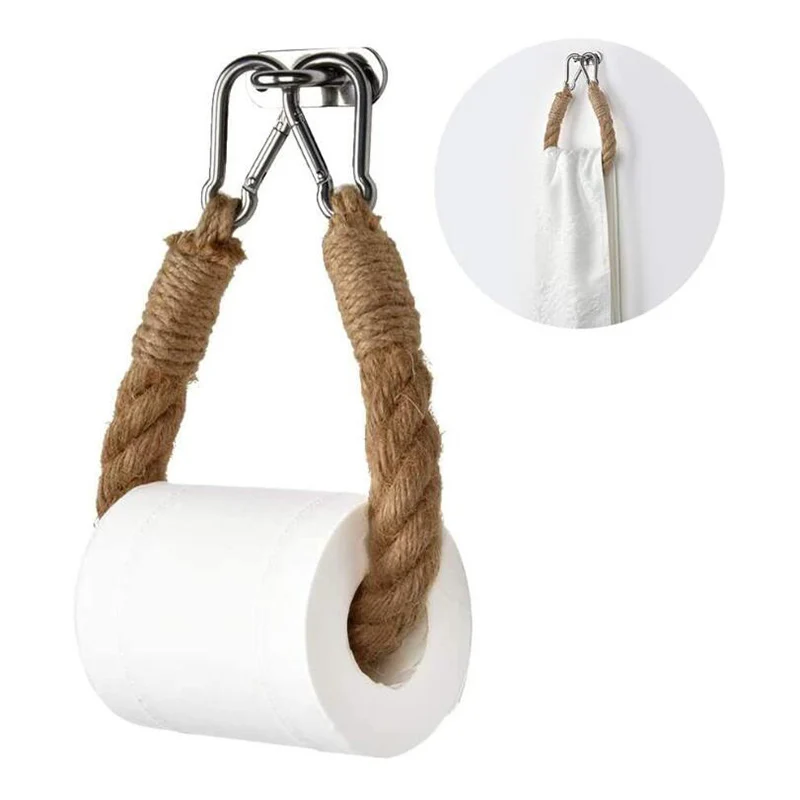 1Set Vintage Weave Towel Hanging Rope Toilet Paper Holder Home Hotel Bathroom Decoration Supplies