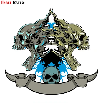 

Three Ratels FTC-895 Custom made your name or numbers Devil Death Skull Motorcycle Helmet Car Sticker Windows Decal