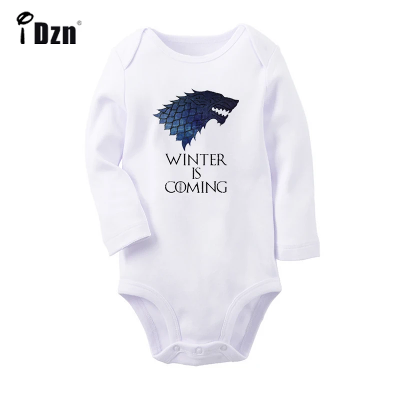 JcBaby914WC Костюм «Игра престолов», «Дом Старков», «Игра престолов», «Зима», подходит для новорожденных, боди для малышей, комбинезон с длинными рукавами, хлопковая одежда - Цвет: JcBaby914WC