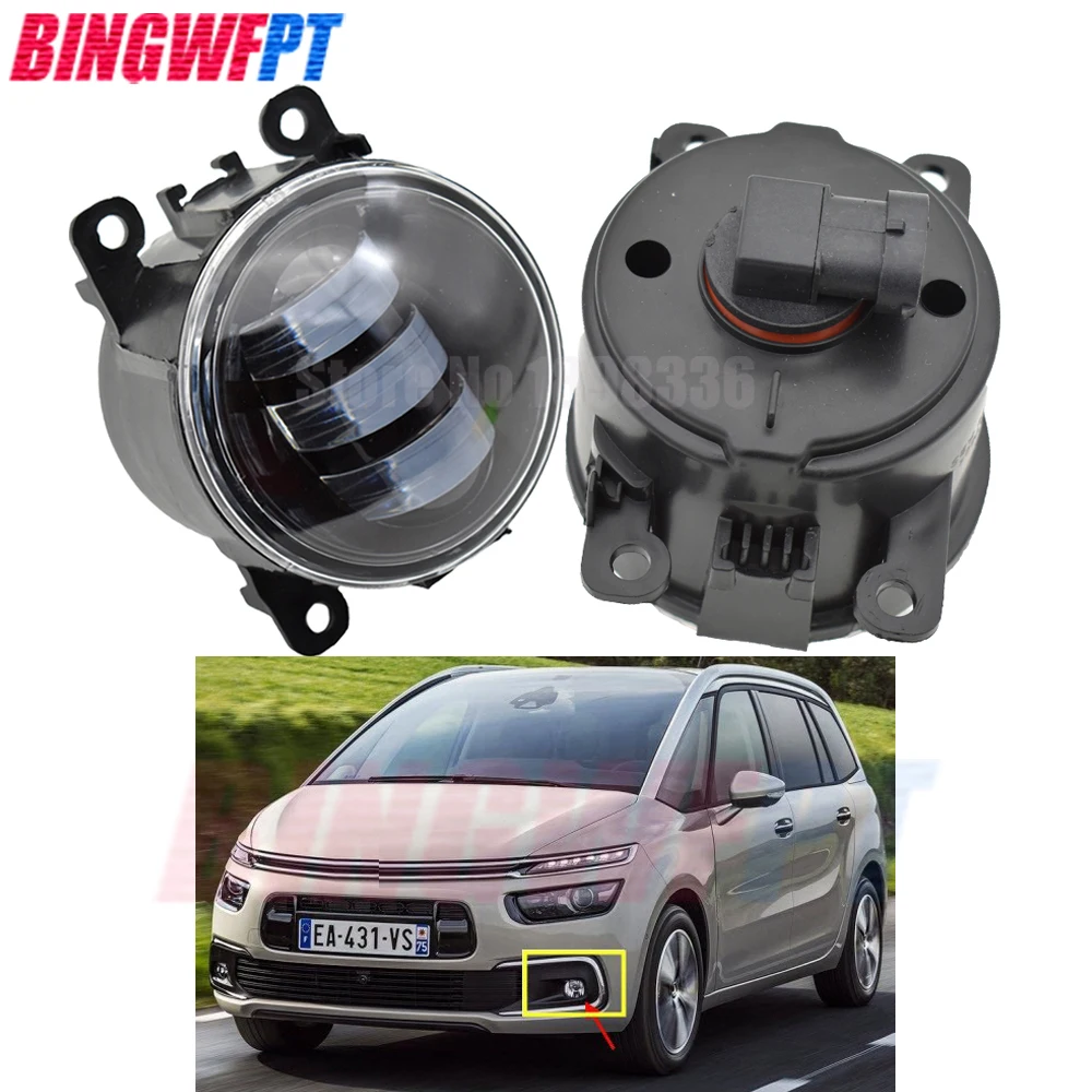 

2pcs/pair Fog Lamp Assembly Super Bright LED Fog Lights For Citroen C4 2004-2010 For Peugeot 407 Coupe 6C_ 2005-2011