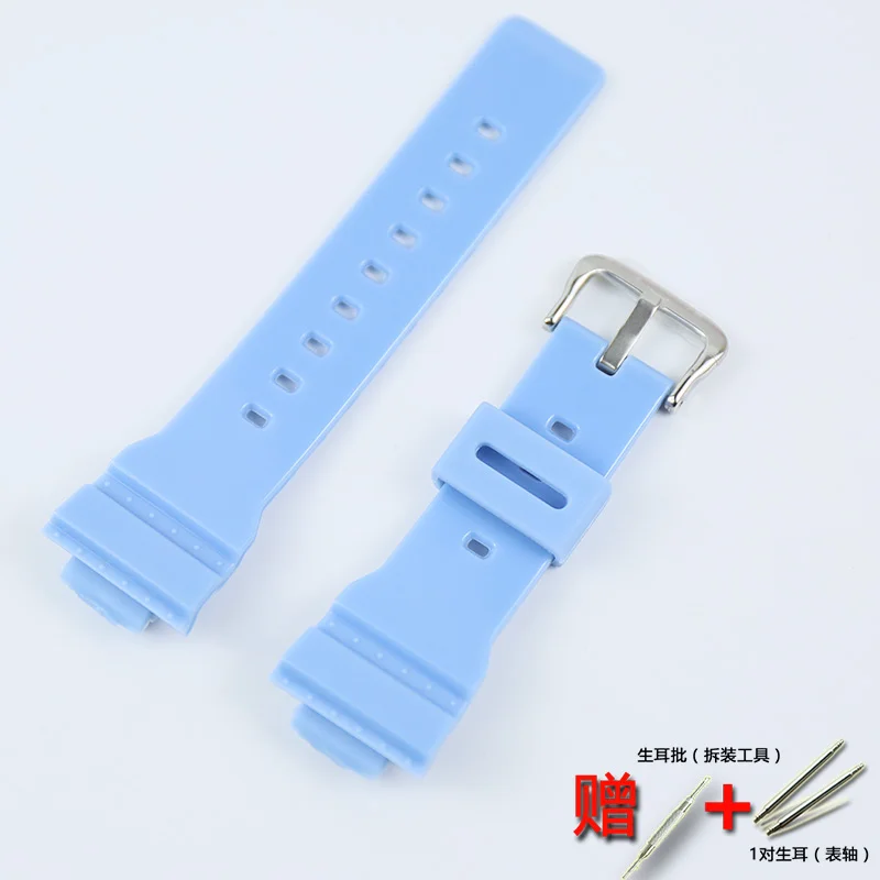 Light blue Аксессуары для часов с пряжкой 14 мм для Casio BABY-G BA-110 111 112 3A 4A2 мужской и женский спортивный ремешок из силиконовой резины - Цвет ремешка: Light blue