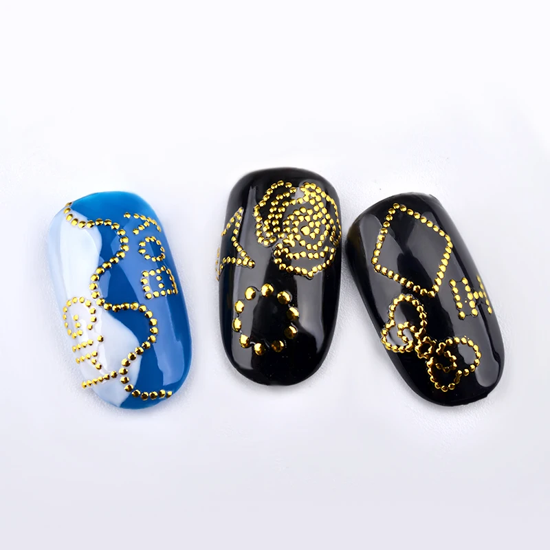 1pc Golden 3D Stickers For Nail Art Design Decal Pattern Press on Nails Self adhesive applique 4