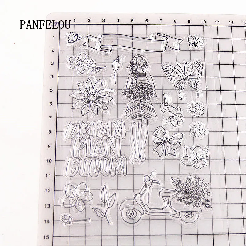 PANFELOU 11x15 девочка мечта прозрачный чистый силикон штамп/печать DIY Скрапбукинг/фотоальбом декоративный прозрачный наборы штампов