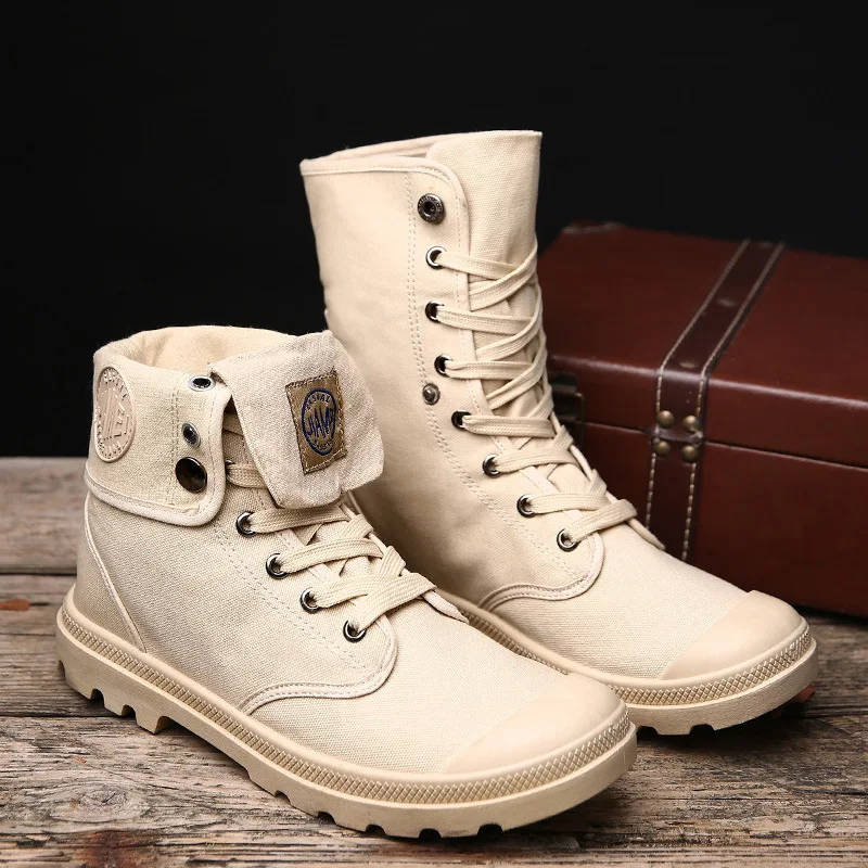 

2020 spring and autumn new large size men's retro Martin boots high-top canvas shoes trend fashion wild men's overalls boots