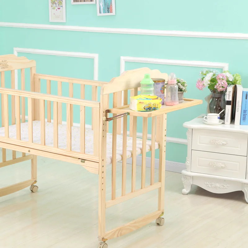 

Crib Storage Rack-Collocation Solid Wood Multi-function Feeder Convenient Bedside Table-console Shelf