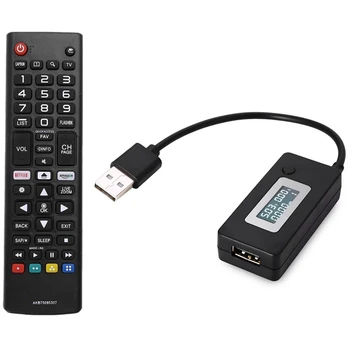 

1Pcs LCD USB Detector Voltmeter Ammeter Tester QC2.0 3 - 15V & 1Pcs Smart Tv Remote Control