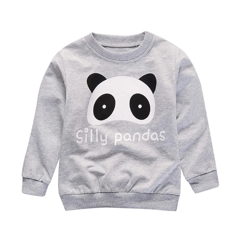 Toddler Kids Baby Girl Boy Cartoon Animal Long Sleeve Sweatshirt Pullover Tops Letter Print Autumn Winter Kids Sweatshirt Tops