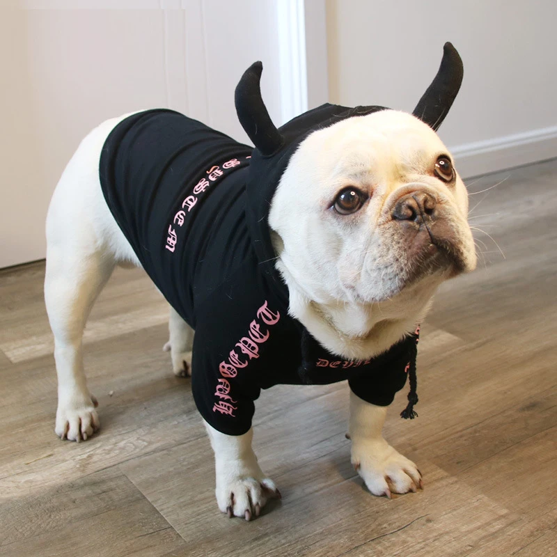 

French Bulldog Clothes Winter Warm Letter Print Dog Jacket Coat Fleece Small Dog Clothes Pug Clothing Dog Chihuahua Ropa Perros