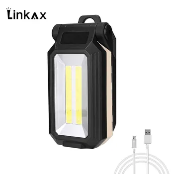 

LED Work Light Rechargeable USB Built-in Battery COB T6 LED White+Red Emergency Light With Portable Hook Magnet Power Display