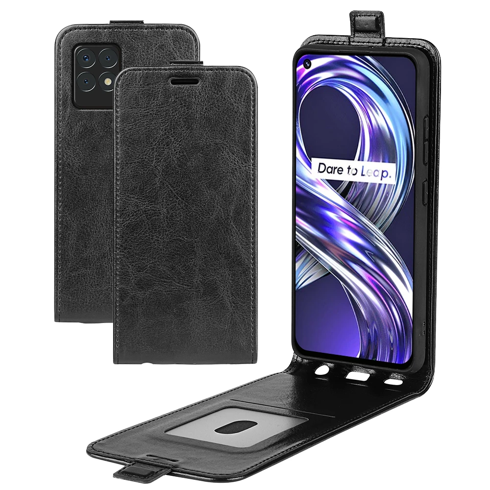 

Чехол для Oppo Realme 8 Pro 8i Narzo 50, Магнитный Вертикальный открывающийся флип-чехол из искусственной кожи, мягкий гелевый Чехол из ТПУ для задней панели телефона