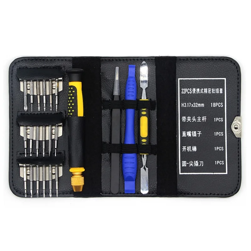 

22 Pieces Screwdriver Wallet Set Telecommunications Product Only Tool IPhoneX Maintenance Screw Driver Combination