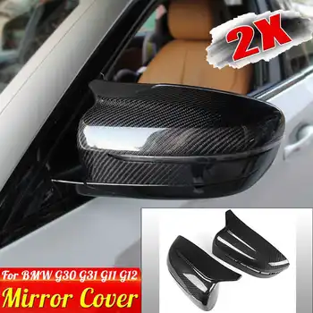 

2Pcs LHD Replace Carbon Fiber Side Mirror Cover Caps For BMW 5 Series G30 G38 / 6 Seies GT G32 / 7 Series G11 G12 2017 2018