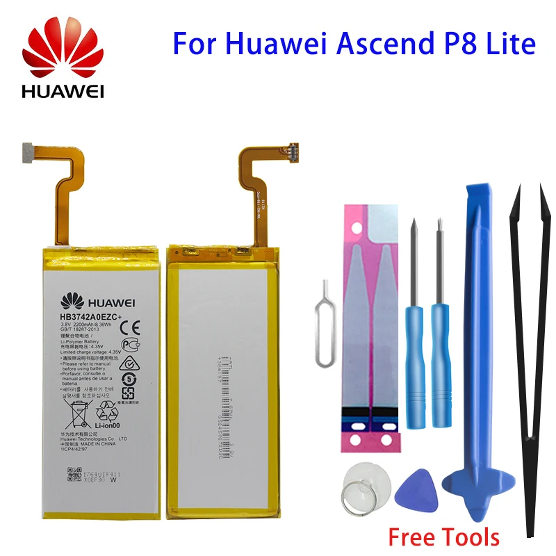 

Hua Wei Original Replacement Phone Battery HB3742A0EZC 2200mAh For Huawei P8 Lite ALE-CL00 UL00 CL10 UL10 GR3 Enjoy 5S Free Tool