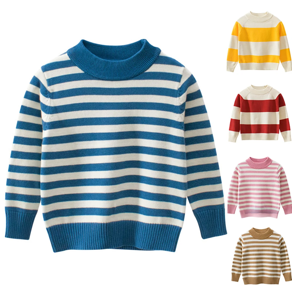 

new Autumn winter Boys Sweater cotton children knitted round neck solid Kids Pullover clothes infant baby sweaters 1-9Y