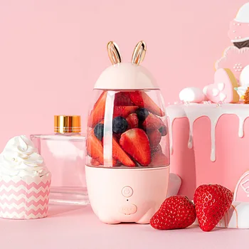 

Lovely Rabbit Household Portable USB Rechargeable Juicer Cup Fruit Blender Mixer Portable mini size Multifunctional Fruit Juicer