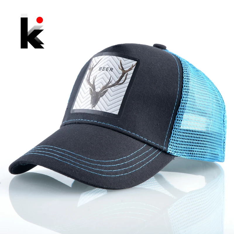 

Snapback Mesh Baseball Caps For Men And Women Fashion Baseball Hat With Animal Patch Breathable Mesh Hip Hop Trucker Visor Hats