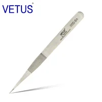 100% VETUS Original 00D-SA Tweezers Hyperfine High Precision Non-magnetic Anti-acid Pincers Manicure ESD Forceps 2