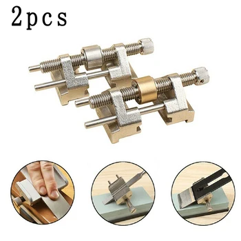 

2pcs Fixed Angle Sharpener Stainless Steel + Brass Wheel Fixed Angle Sharpener Chisel Rustproof 5-82mm For Sharpening Edges