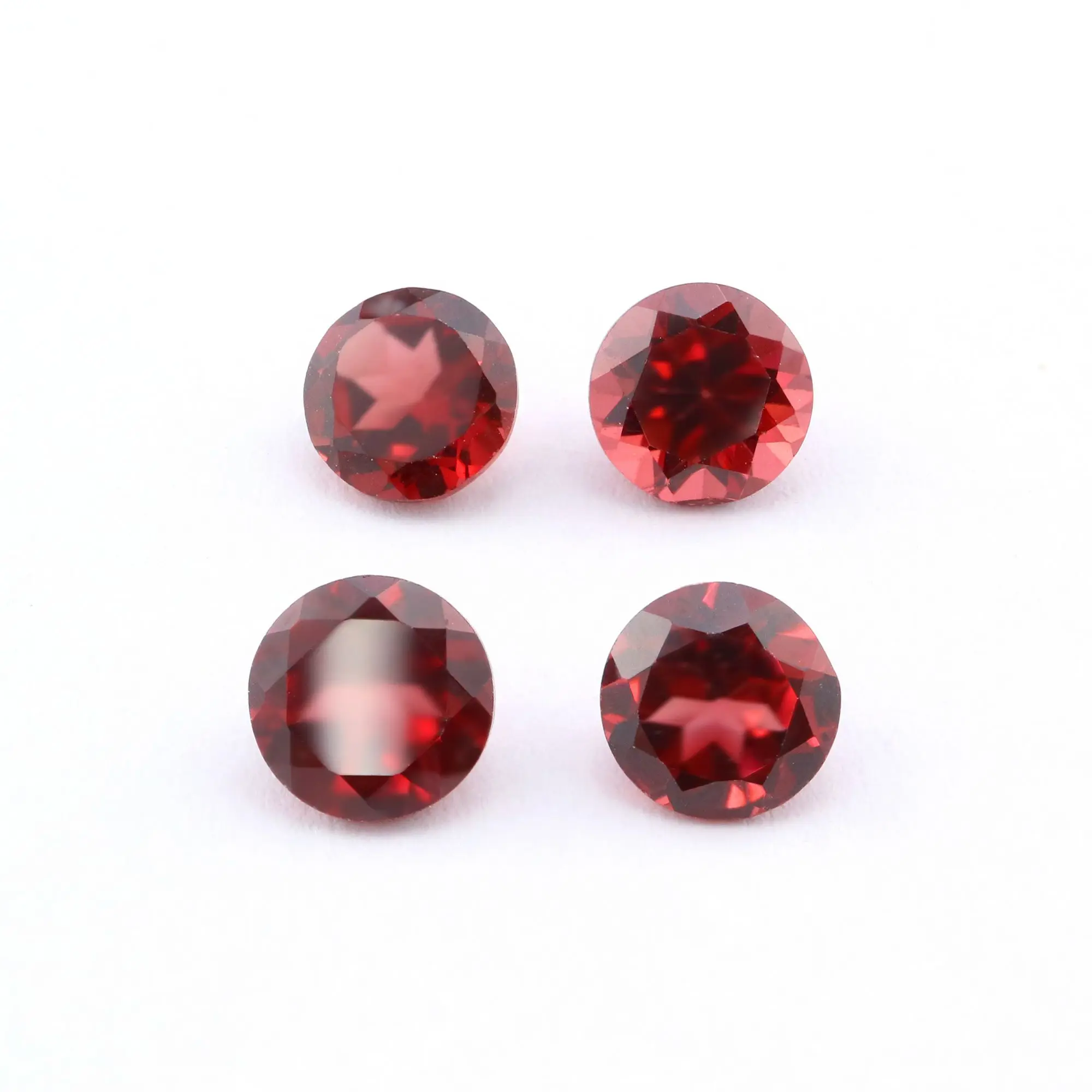 Round Red Birthstone Faceted Cut Loose Gemstone Nature Semi Precious Stone DIY Jewelry Supplies 4110168 _ - AliExpress