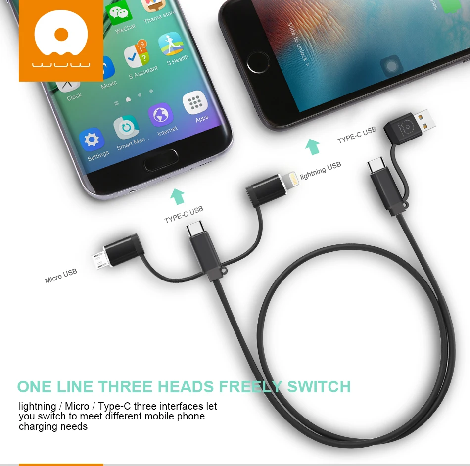5A 4 в 1 USB кабель для мобильного телефона Micro usb type C кабель для зарядного устройства для iPhone XR XS Max X huawei шнур для быстрой зарядки данных
