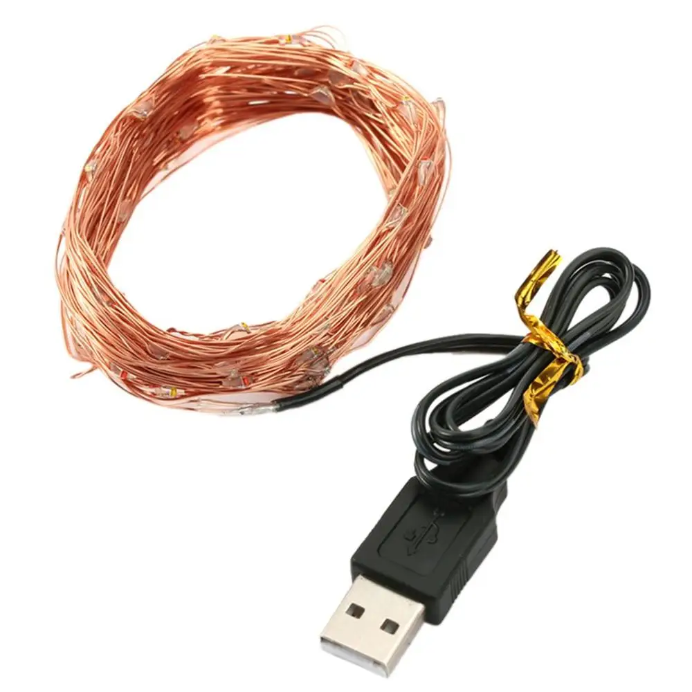 5 метров 50 ламп Usb медная проволока Праздничные огни для украшения Led