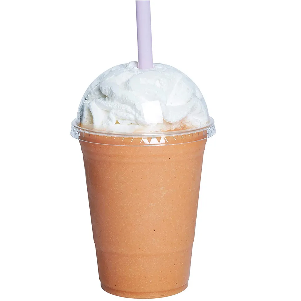 Disposable Plastic Cups With Dome Lid For Cold Iced Drink Coffee Tea Smoothie Soda Party Drinkware