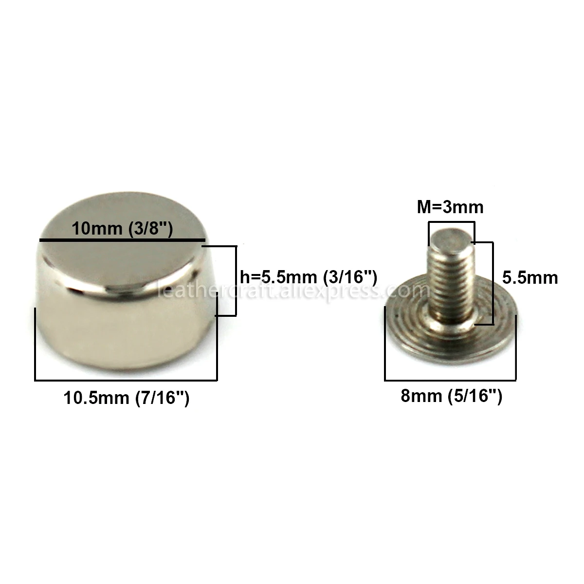 4pcs Metal Screw Back Rivets for Leather Studs Nail Garment Leather Craft Belt Wallet Bag Decoration Hardware 10mm metal rivets,leather rivets,belt strap rivets