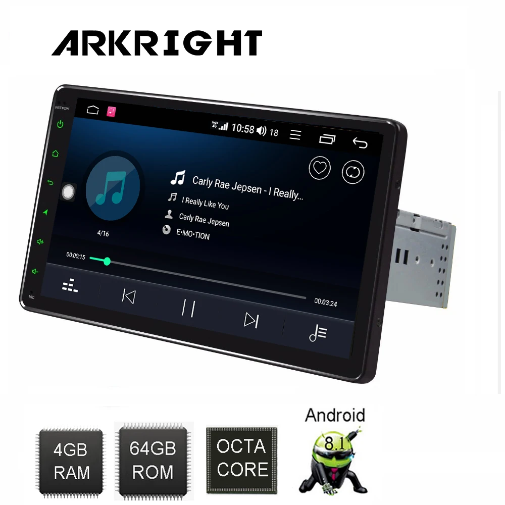 ARKRIGHT " автомобильный DVD gps android 8,1 Автомагнитола стерео 4+ 64 ГБ gps навигация ips/DSP/Carplay 4g Восьмиядерный мультимедийный плеер