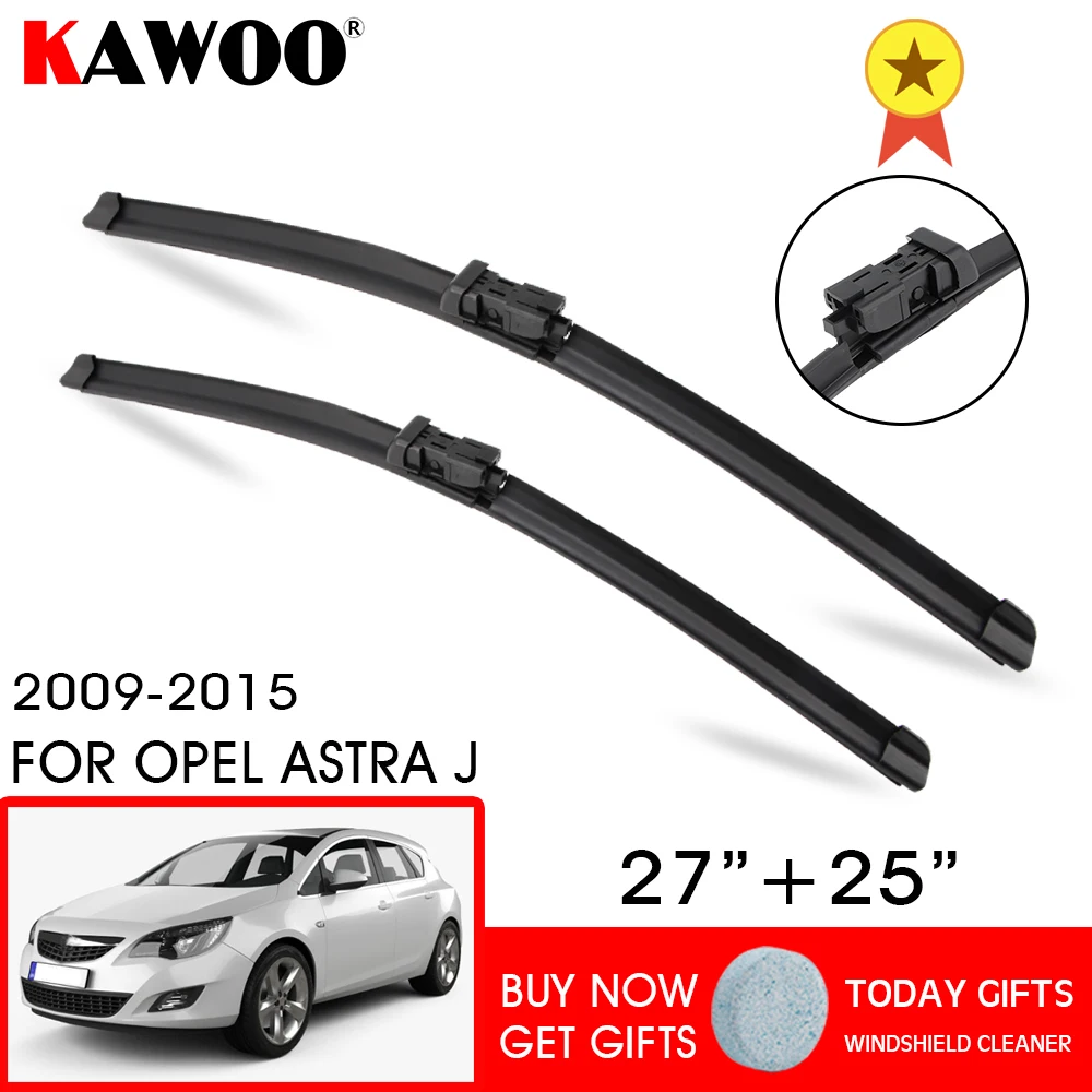 Kawoo Car Wiper Blade For Opel Astra J 27" & 25" Fit Push Button Arms