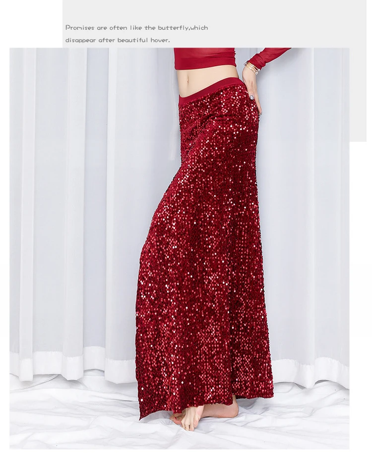 Belly Dance Costume For Women Oriental Bellydance Practice Clothes Sequined Sexy Split Dancing Dress 2-piece Set Girls Dancewear