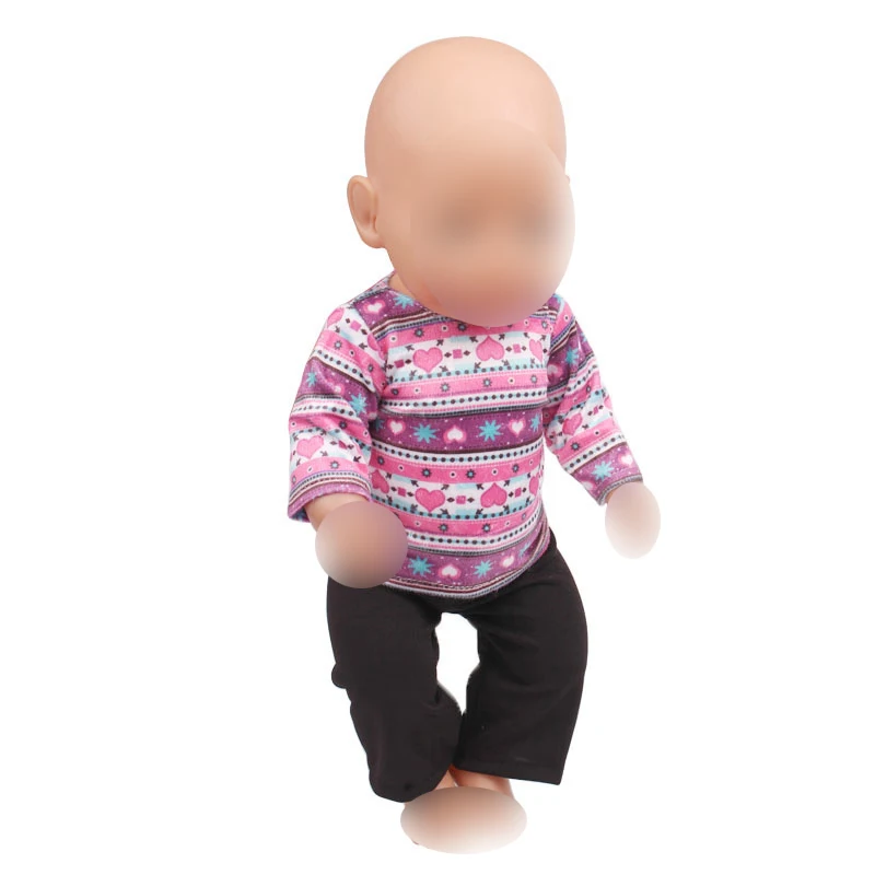 43 см Детские куклы Одежда для новорожденных фиолетовый свитер набор детские игрушки платье подходит Американский 18 дюймов куклы для девочек f362